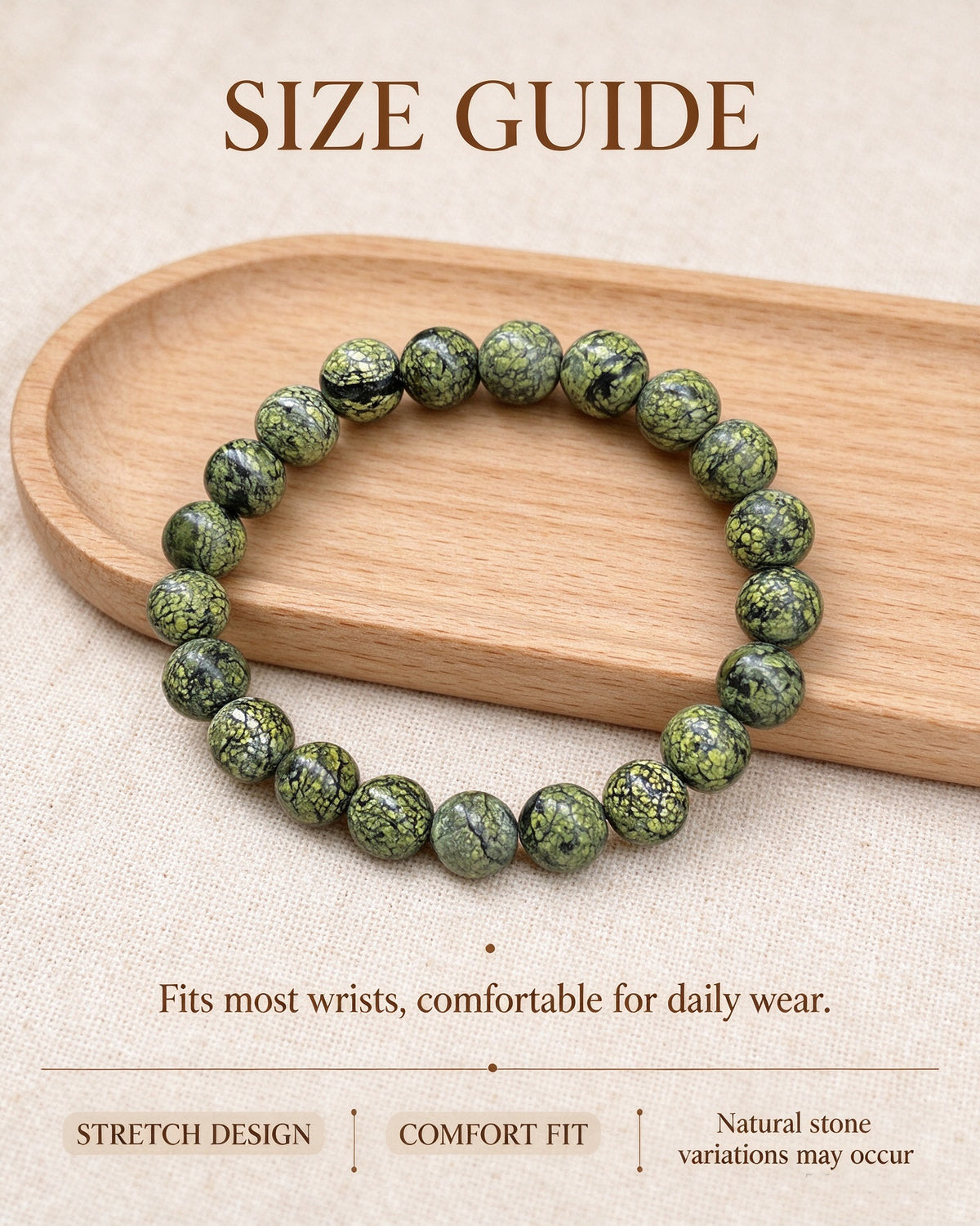 Handmade natural stone zen bracelet for meditation, oriental mindful jewelry