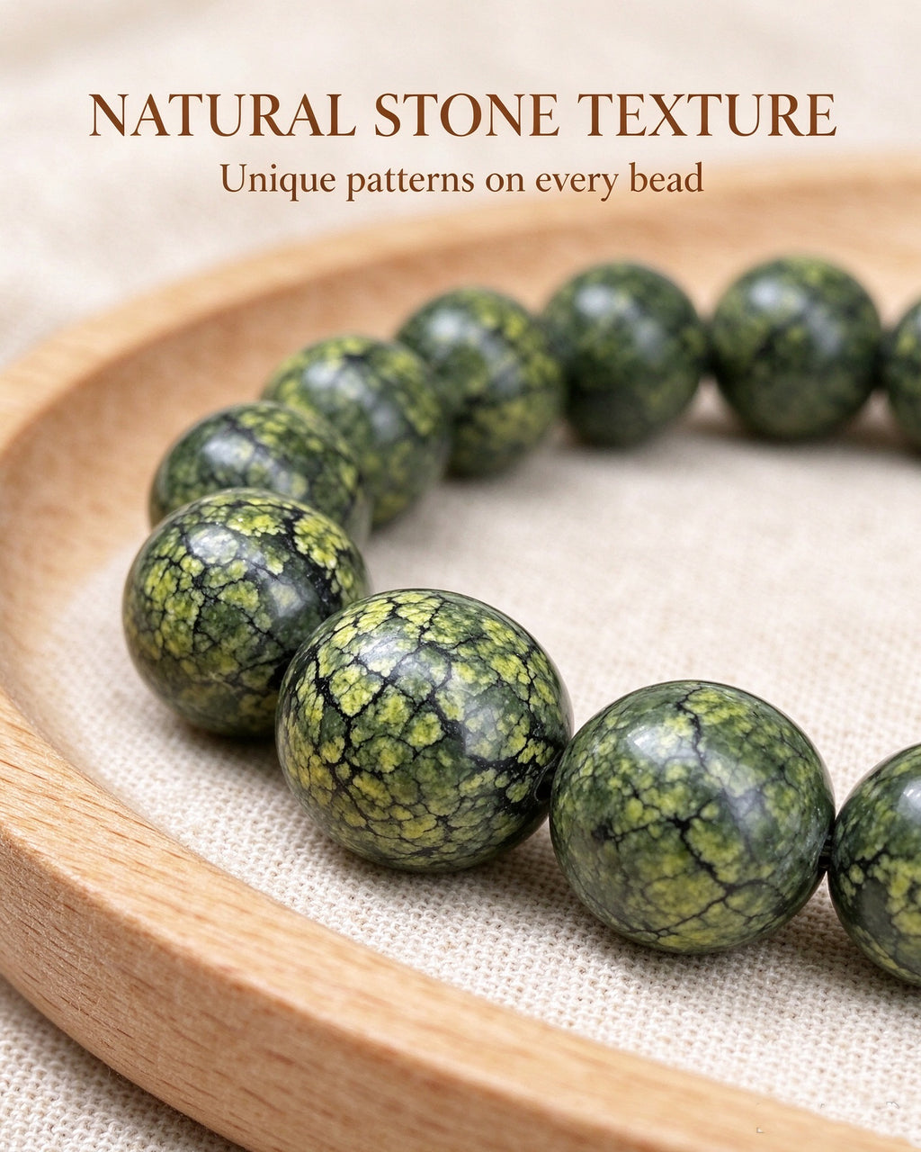 Handmade natural stone zen bracelet for meditation, oriental mindful jewelry
