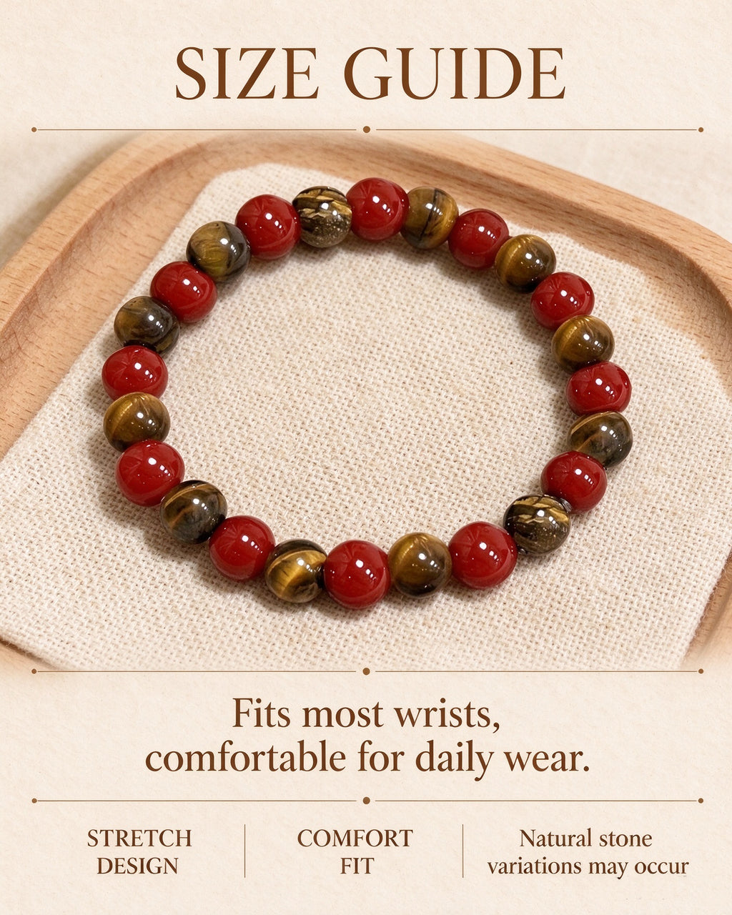 Handmade natural stone zen bracelet for meditation, oriental mindful jewelry