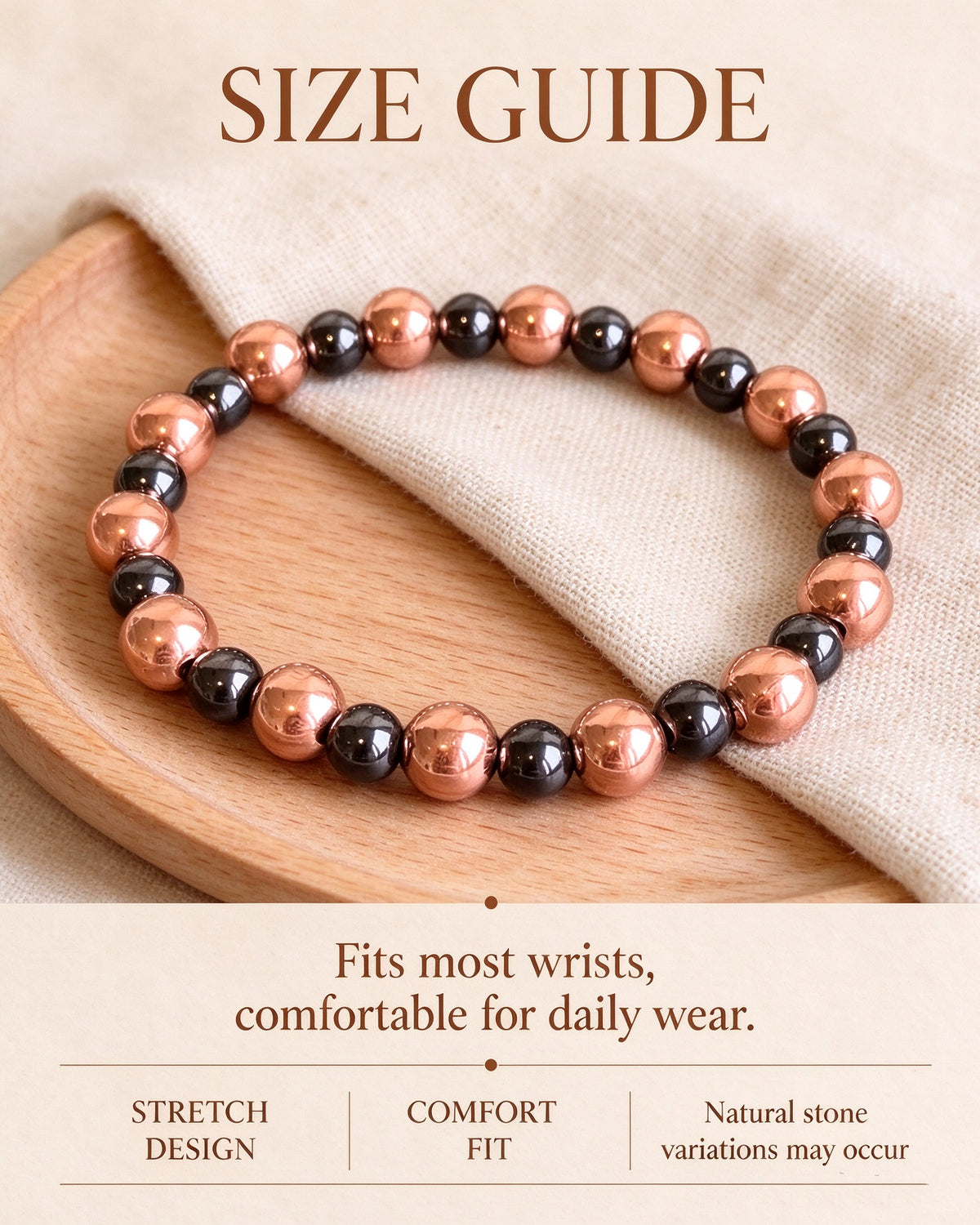 Handmade natural stone zen bracelet for meditation, oriental mindful jewelry