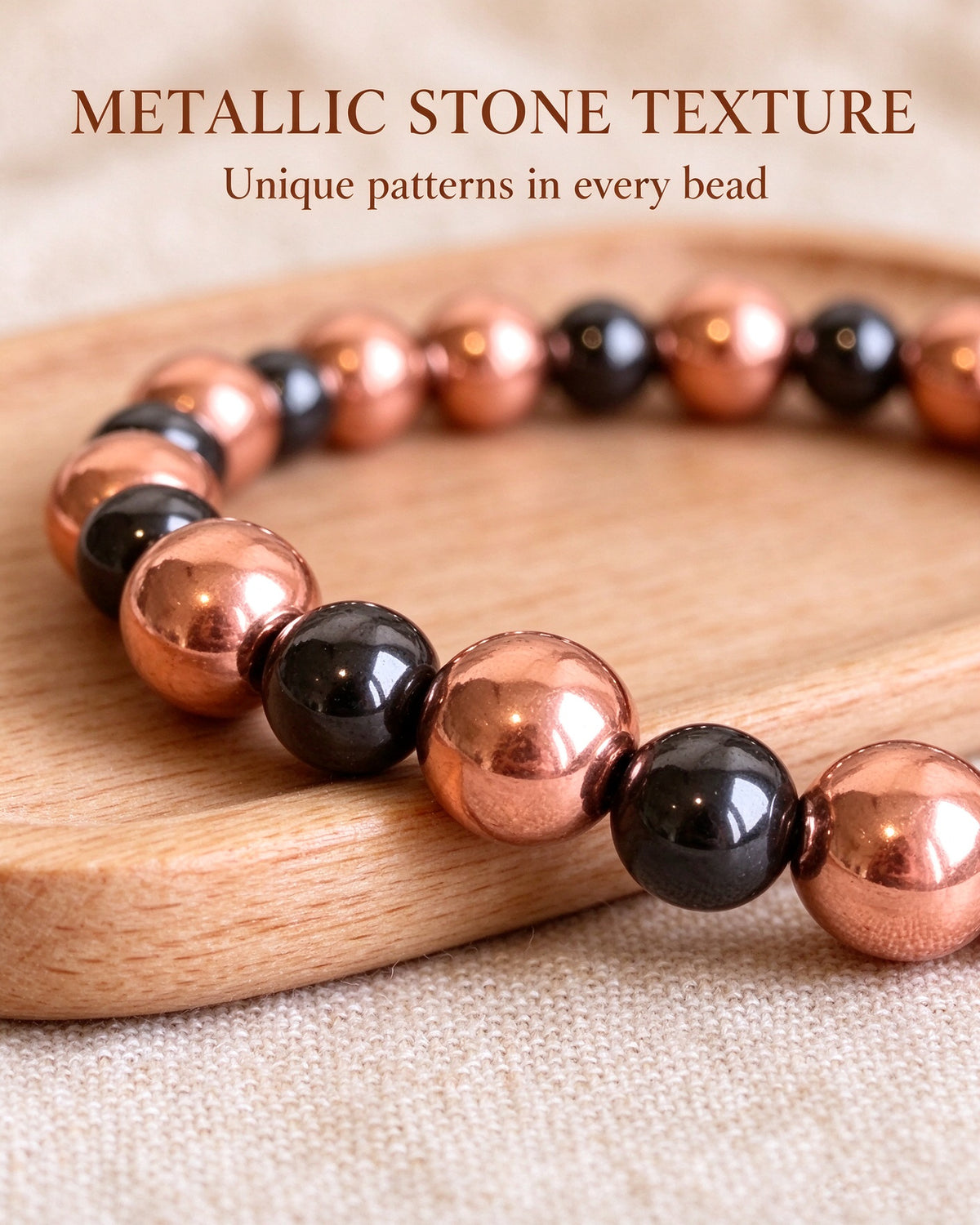 Handmade natural stone zen bracelet for meditation, oriental mindful jewelry