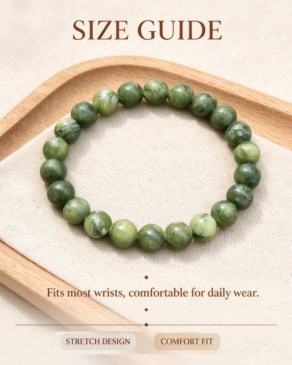 Handmade natural stone zen bracelet for meditation, oriental mindful jewelry