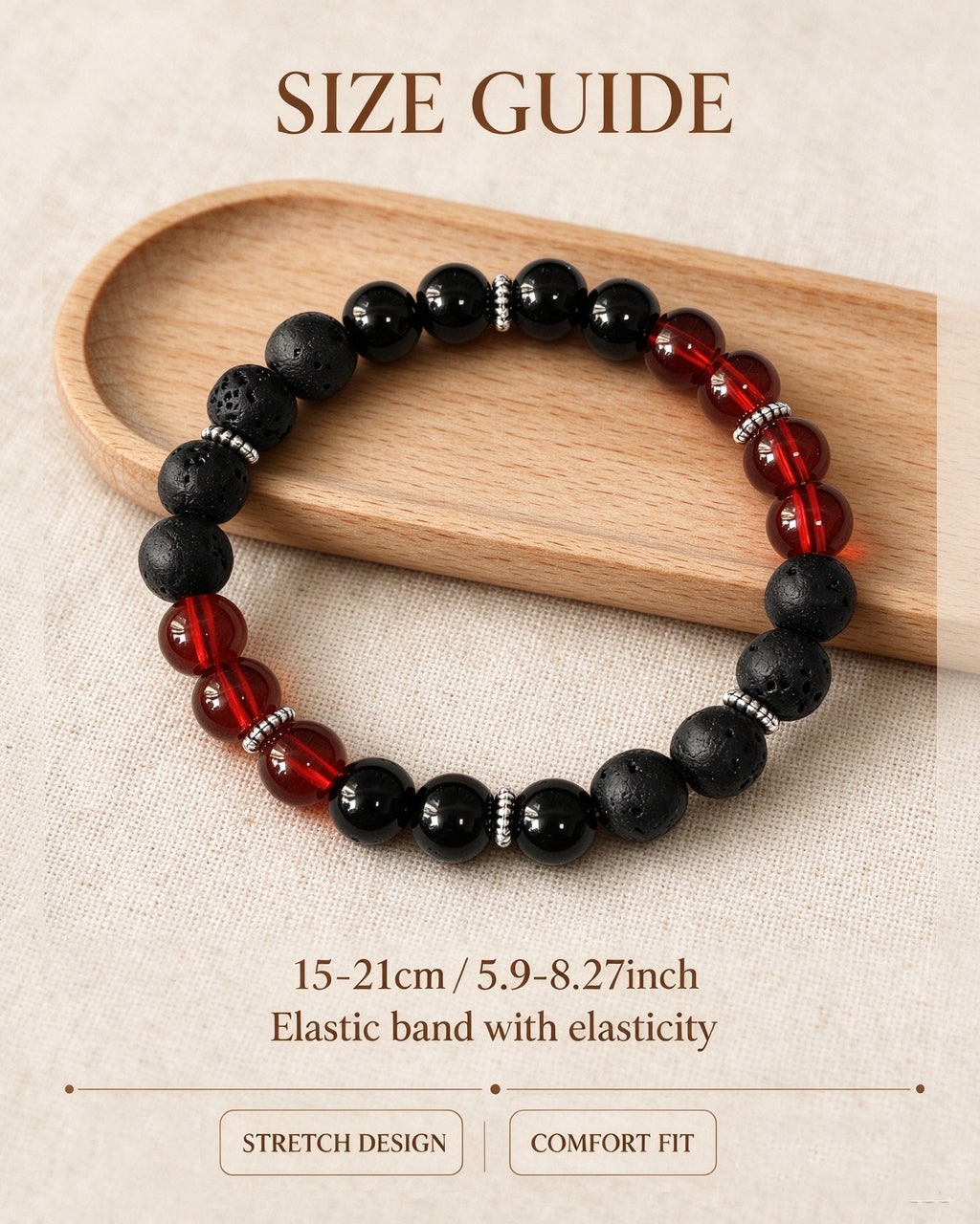 Handmade natural stone zen bracelet for meditation, oriental mindful jewelry
