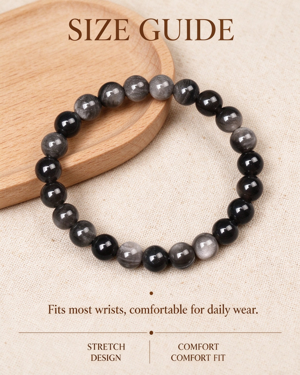 Handmade natural stone zen bracelet for meditation, oriental mindful jewelry