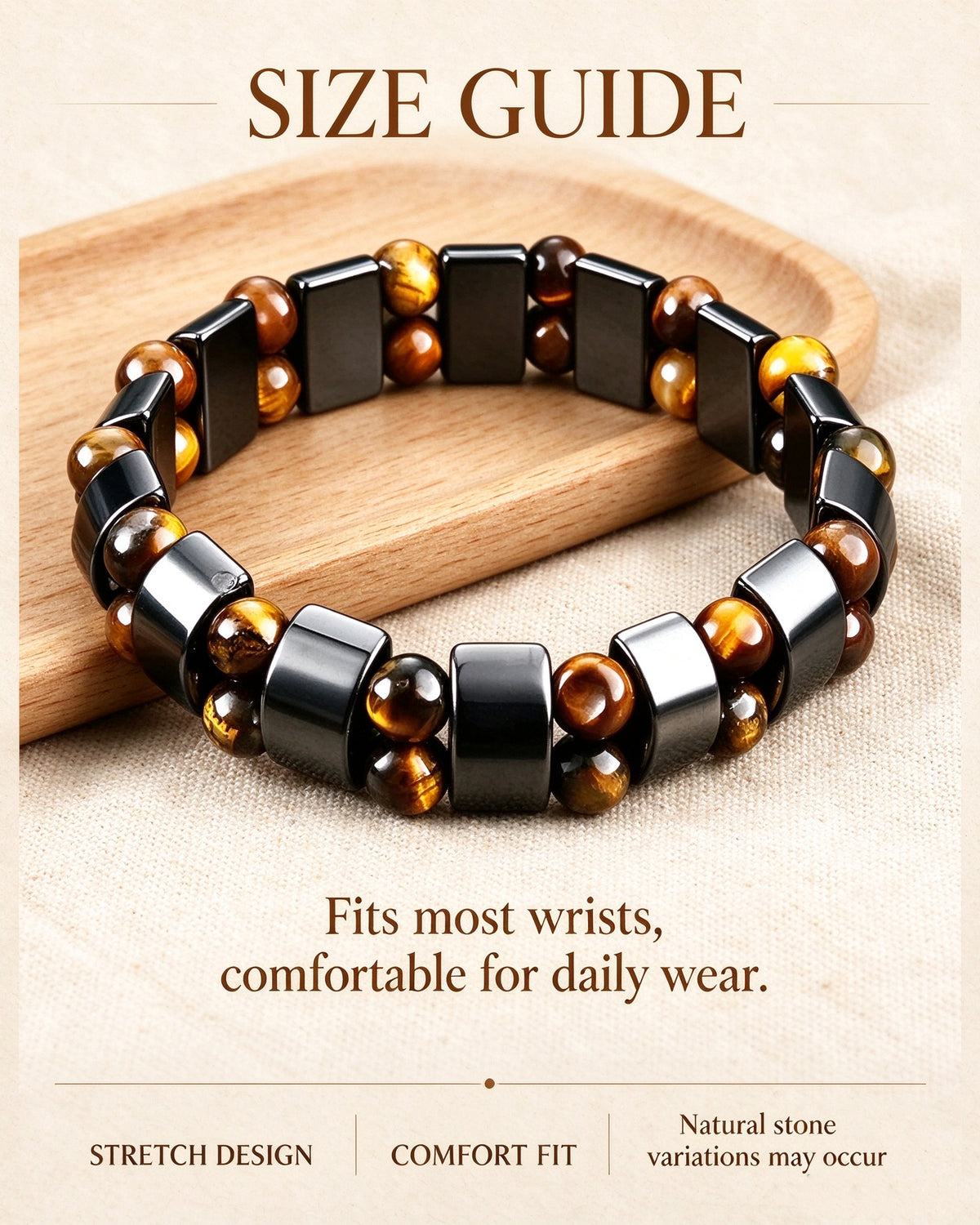 Handmade natural stone zen bracelet for meditation, oriental mindful jewelry