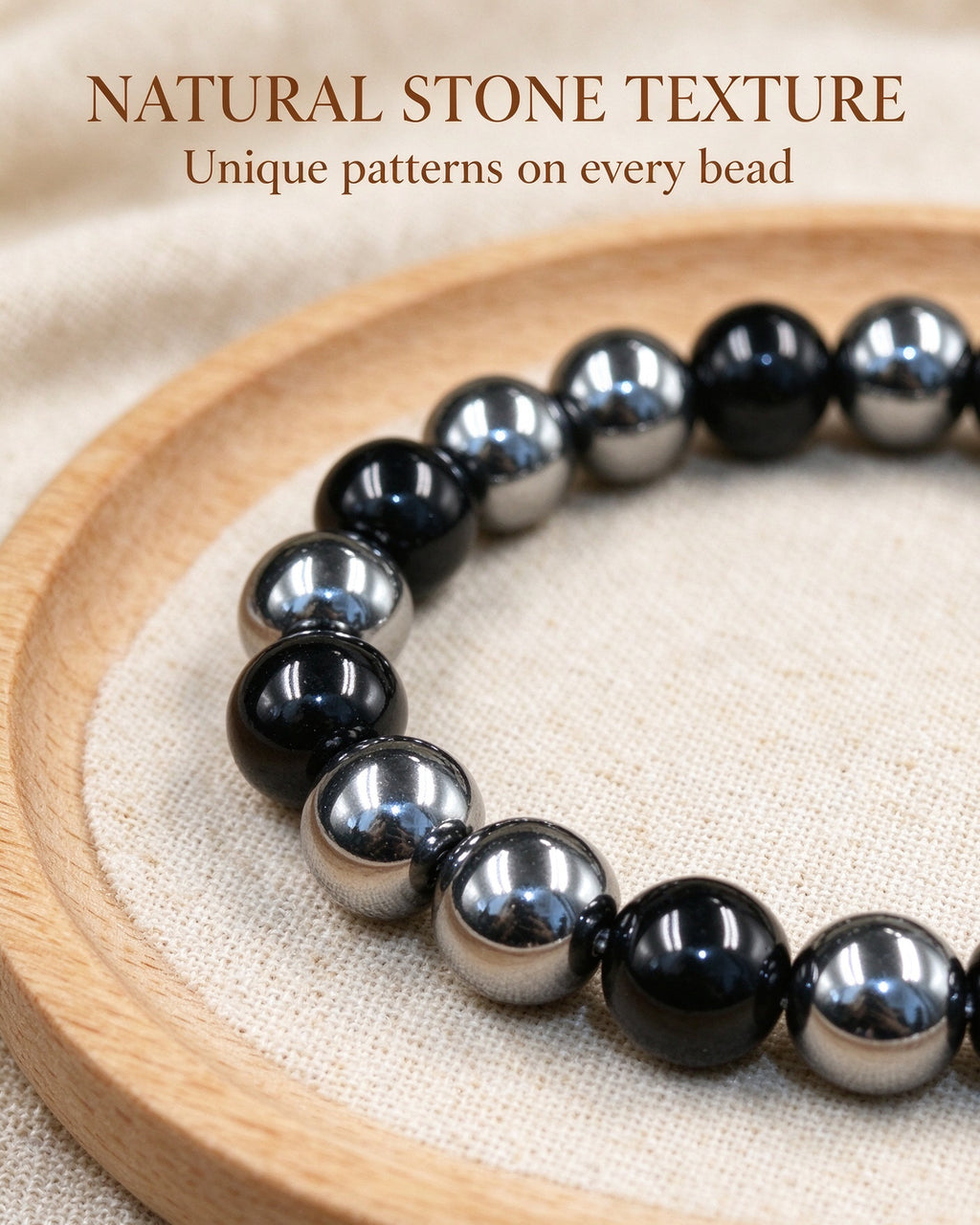 Handmade natural stone zen bracelet for meditation, oriental mindful jewelry
