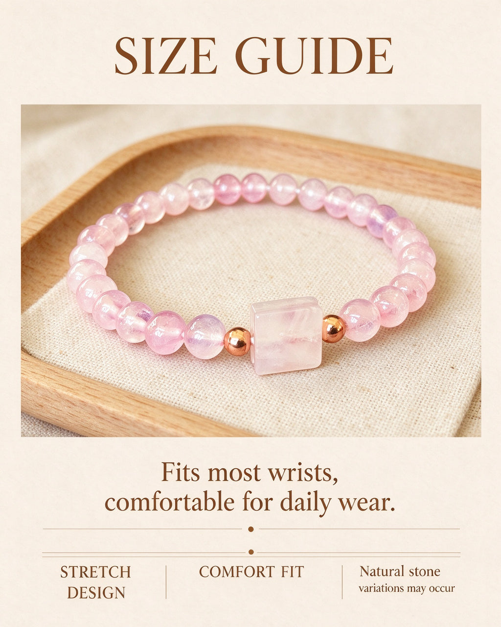 Handmade natural stone zen bracelet for meditation, oriental mindful jewelry