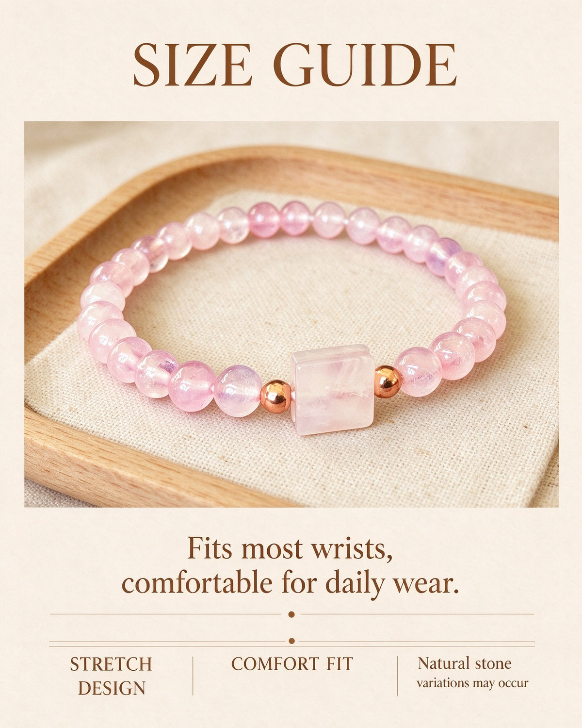 Handmade natural stone zen bracelet for meditation, oriental mindful jewelry