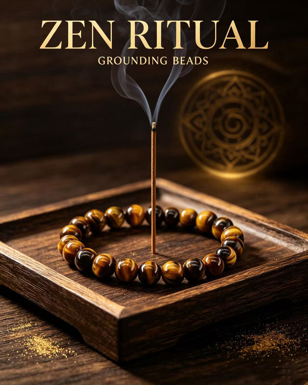Handmade natural stone zen bracelet for meditation, oriental mindful jewelry