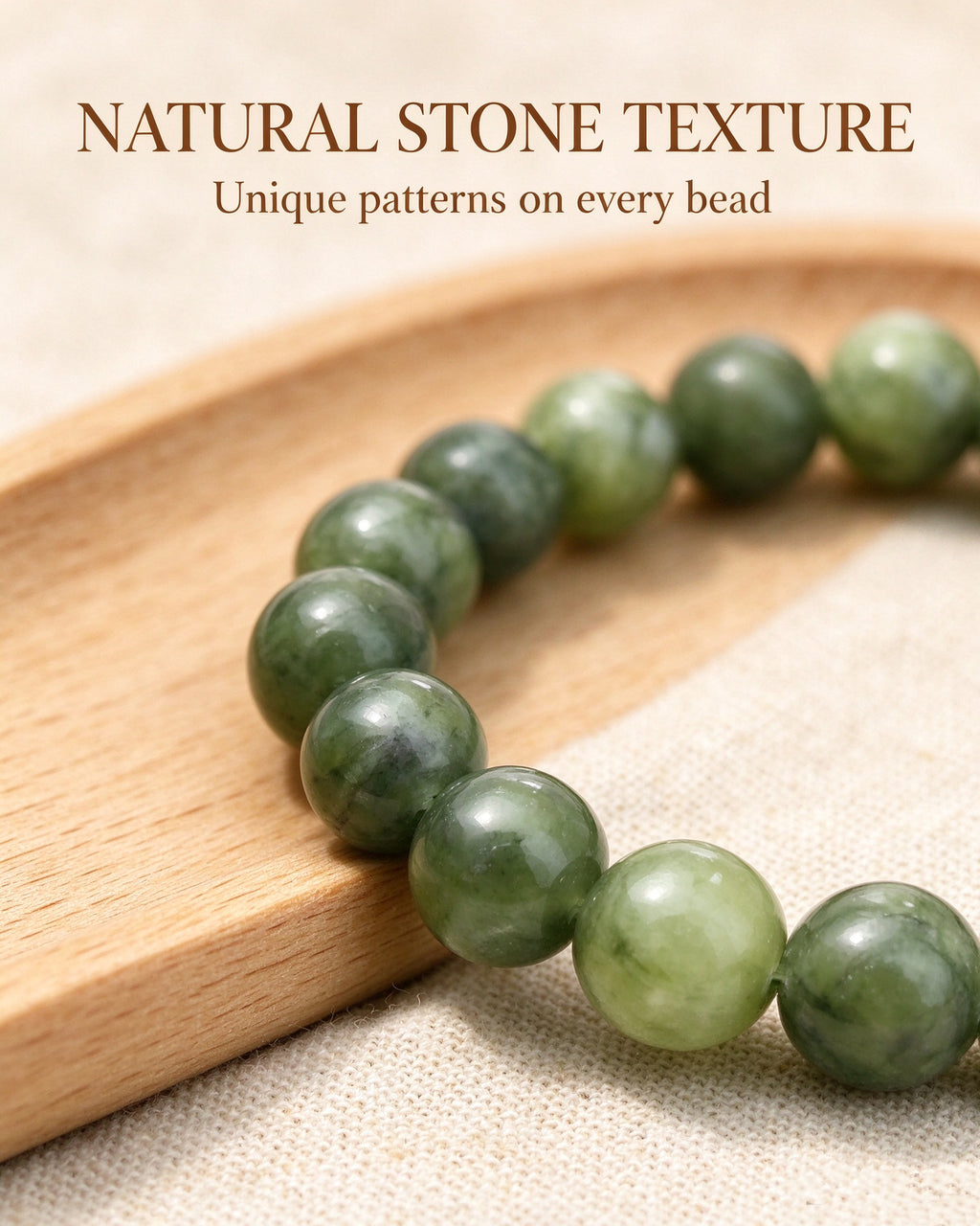 Handmade natural stone zen bracelet for meditation, oriental mindful jewelry