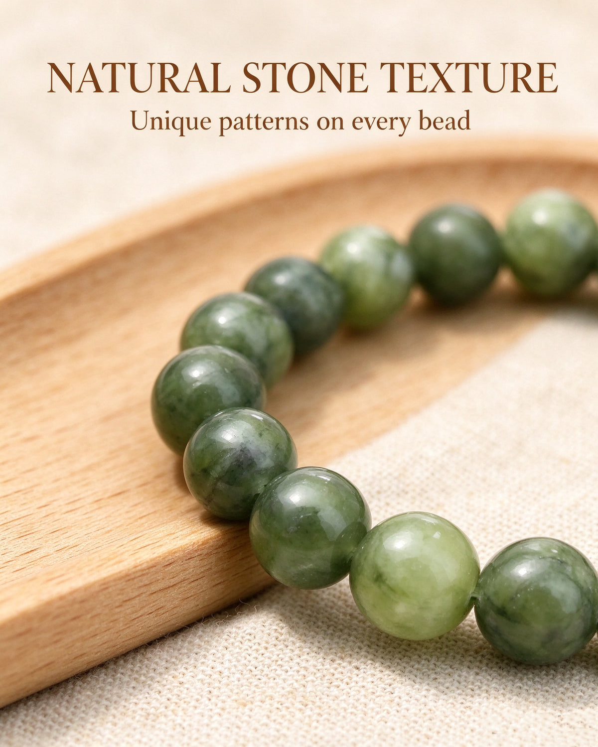 Handmade natural stone zen bracelet for meditation, oriental mindful jewelry