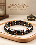 Handmade natural stone zen bracelet for meditation, oriental mindful jewelry