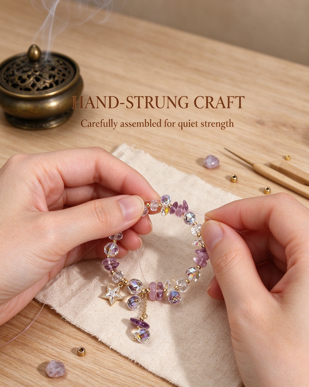 Handcrafted beaded bracelet, Bracelet of Courage for daily wear, keepsake jewelry gift