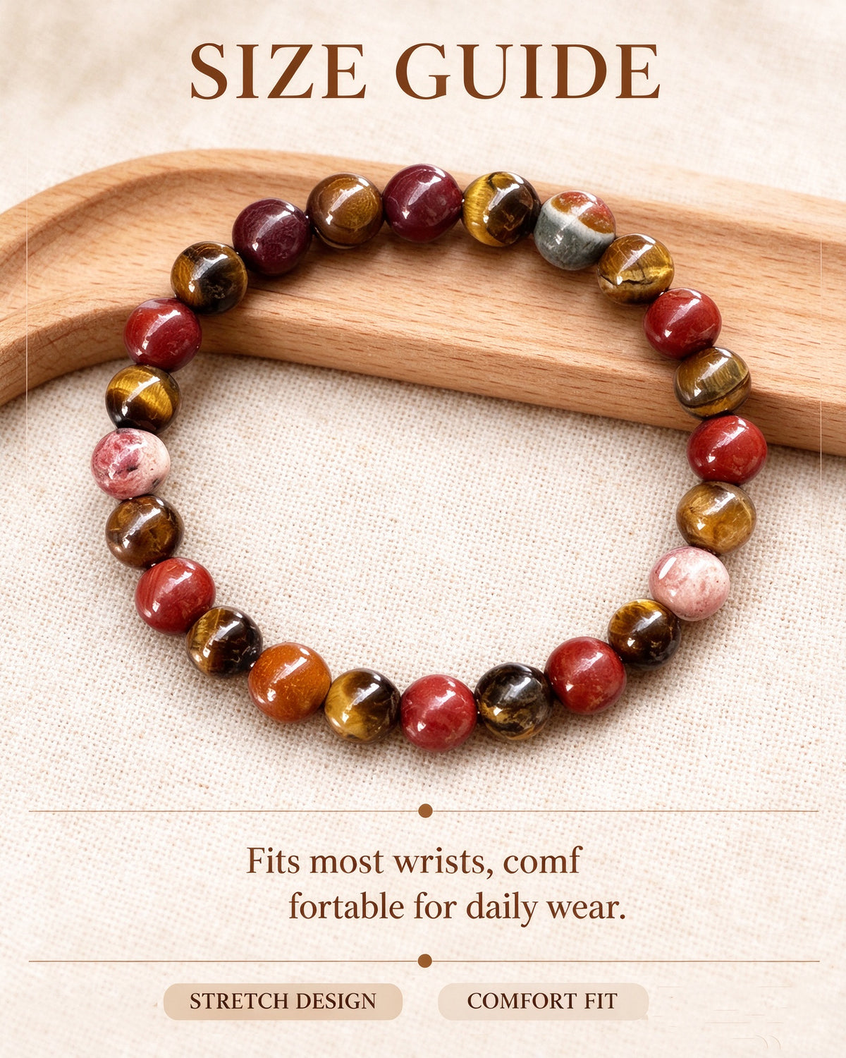 Handmade natural stone zen bracelet for meditation, oriental mindful jewelry