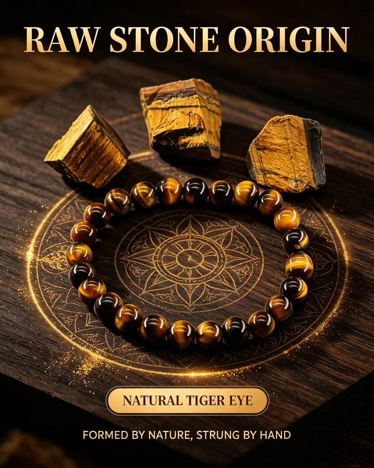 Handmade natural stone zen bracelet for meditation, oriental mindful jewelry