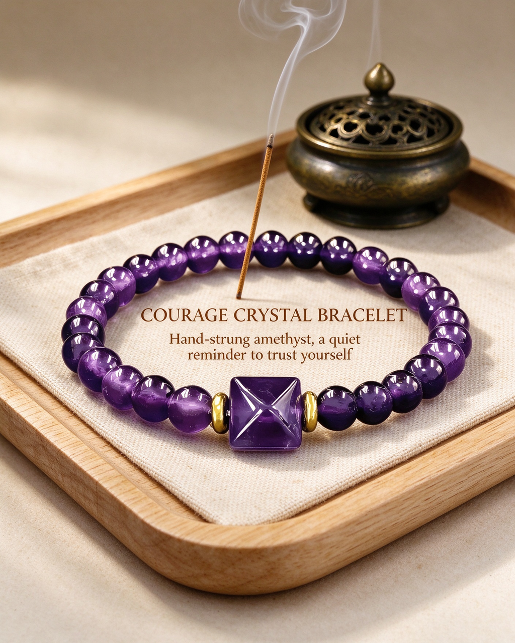 Handcrafted beaded bracelet, Bracelet of Courage for daily wear, keepsake jewelry gift