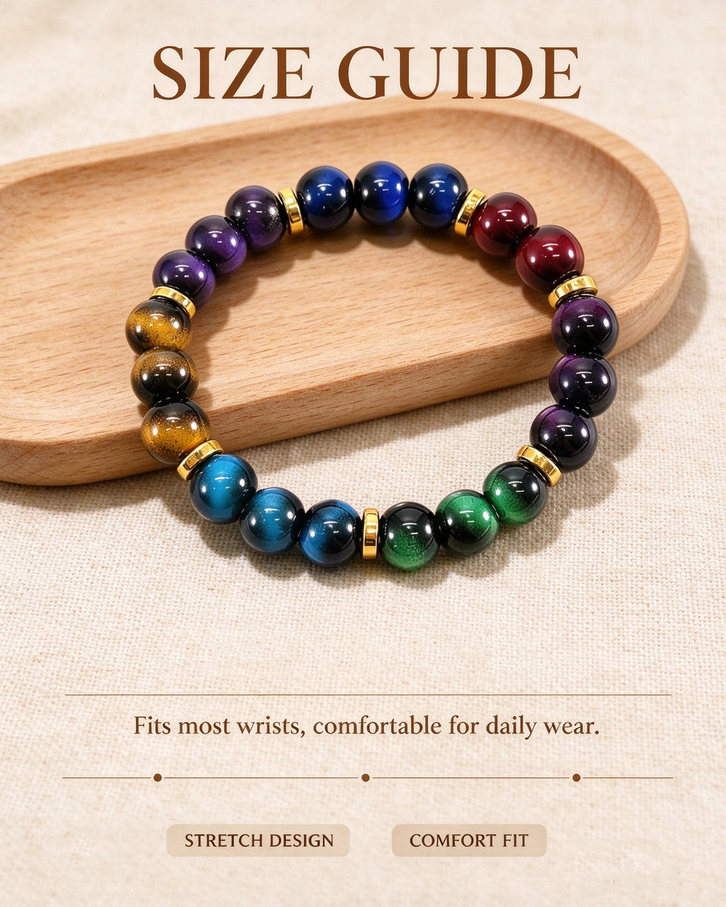 Handmade natural stone zen bracelet for meditation, oriental mindful jewelry