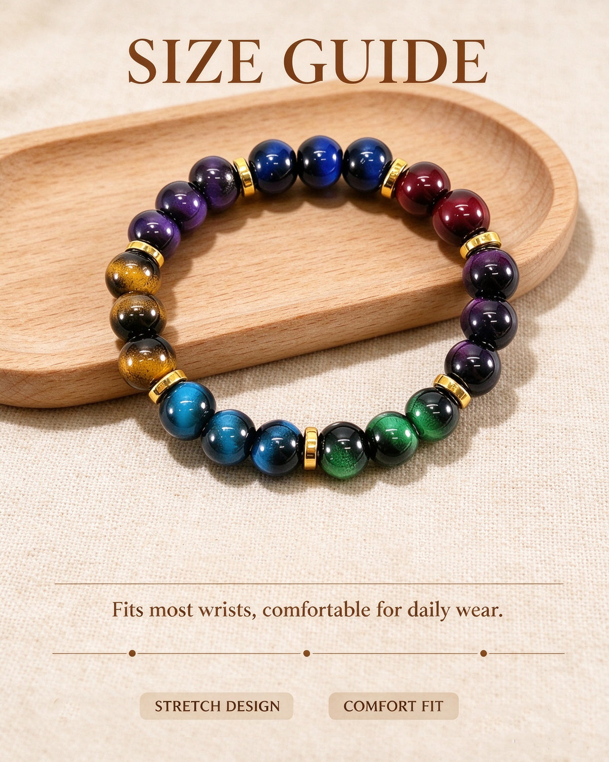 Handmade natural stone zen bracelet for meditation, oriental mindful jewelry