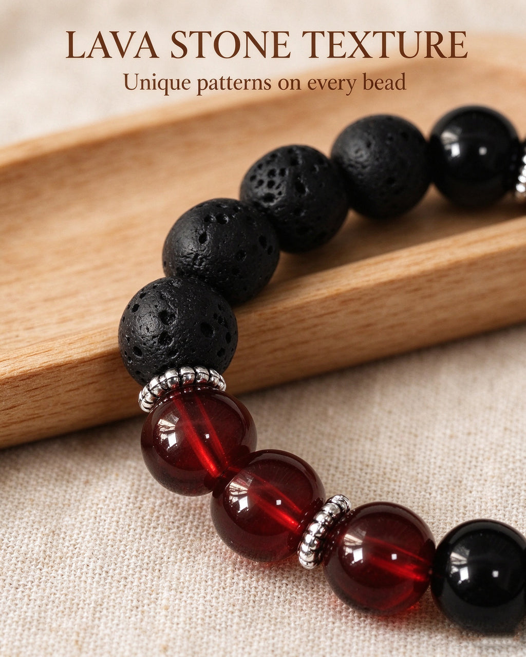 Handmade natural stone zen bracelet for meditation, oriental mindful jewelry
