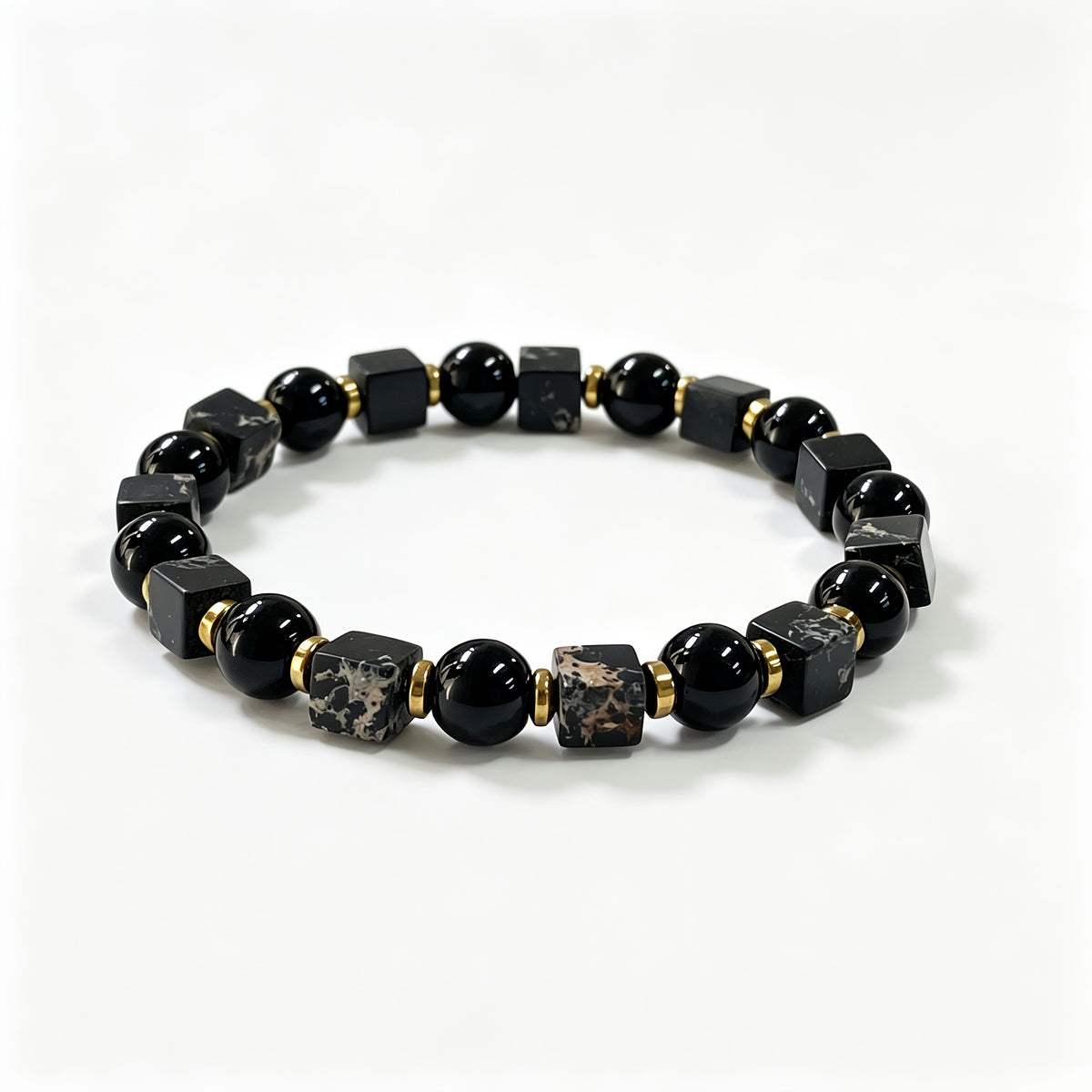 Handmade natural stone zen bracelet for meditation, oriental mindful jewelry
