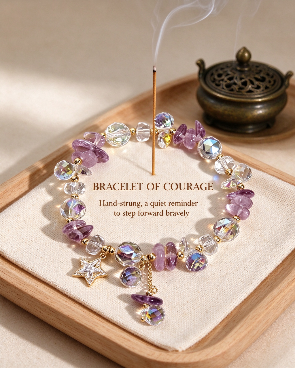 Handcrafted beaded bracelet, Bracelet of Courage for daily wear, keepsake jewelry gift