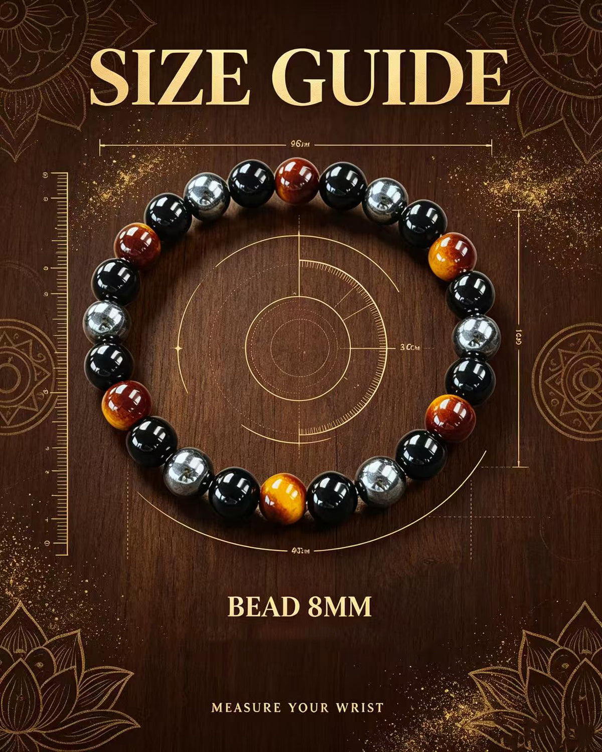 Handmade natural stone zen bracelet for meditation, oriental mindful jewelry