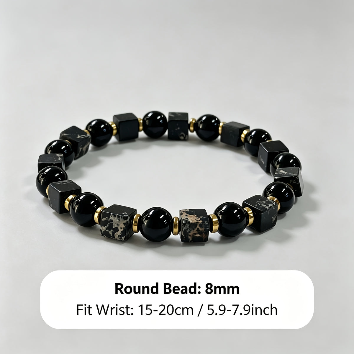 Handmade natural stone zen bracelet for meditation, oriental mindful jewelry
