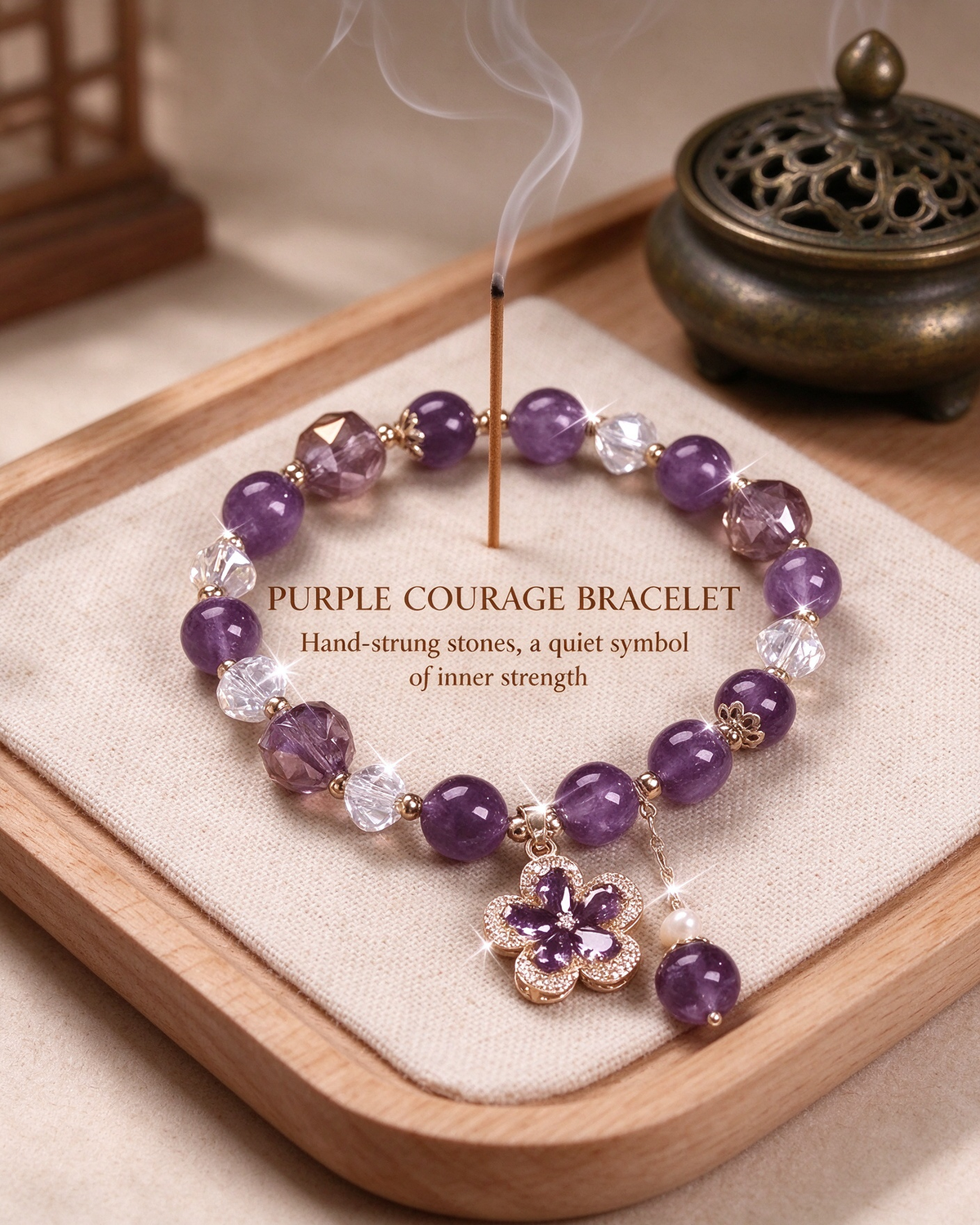 Handcrafted beaded bracelet, Bracelet of Courage for daily wear, keepsake jewelry gift