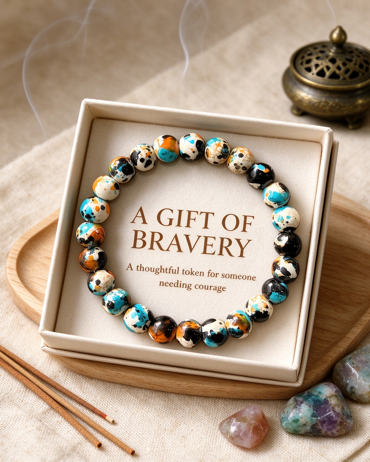 Handcrafted beaded bracelet, Bracelet of Courage for daily wear, keepsake jewelry gift